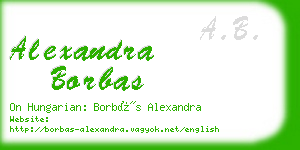 alexandra borbas business card